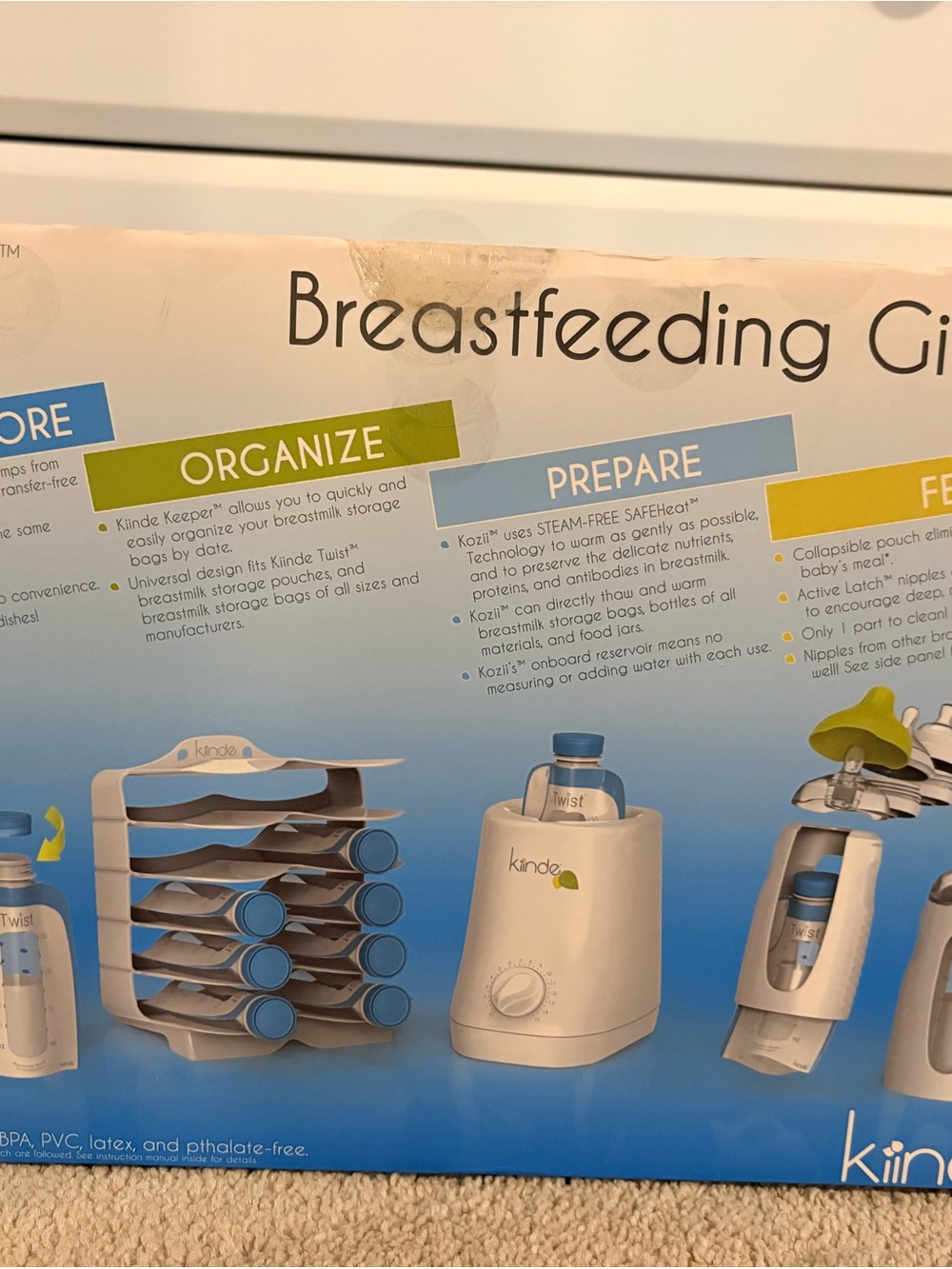 NEW Kiinde Twist Breastfeeding Gift Set Pump Storage Bottle Warmer Feedin System